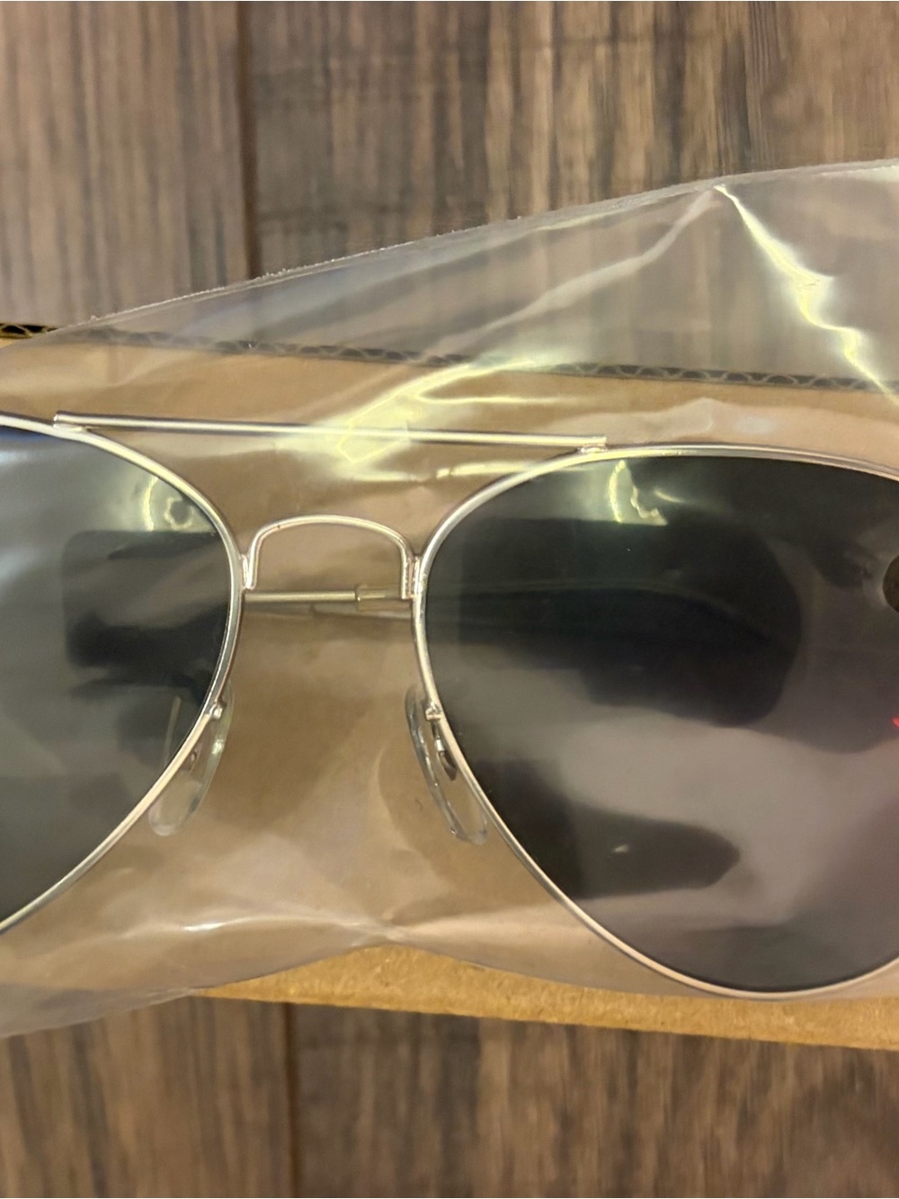 Silver Aviator Sunglasses with Dark Lenses
